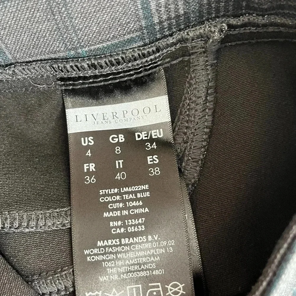 Liverpool Plaid Pencil Skirt Size 4 27 Stretch